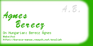 agnes berecz business card