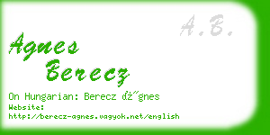 agnes berecz business card